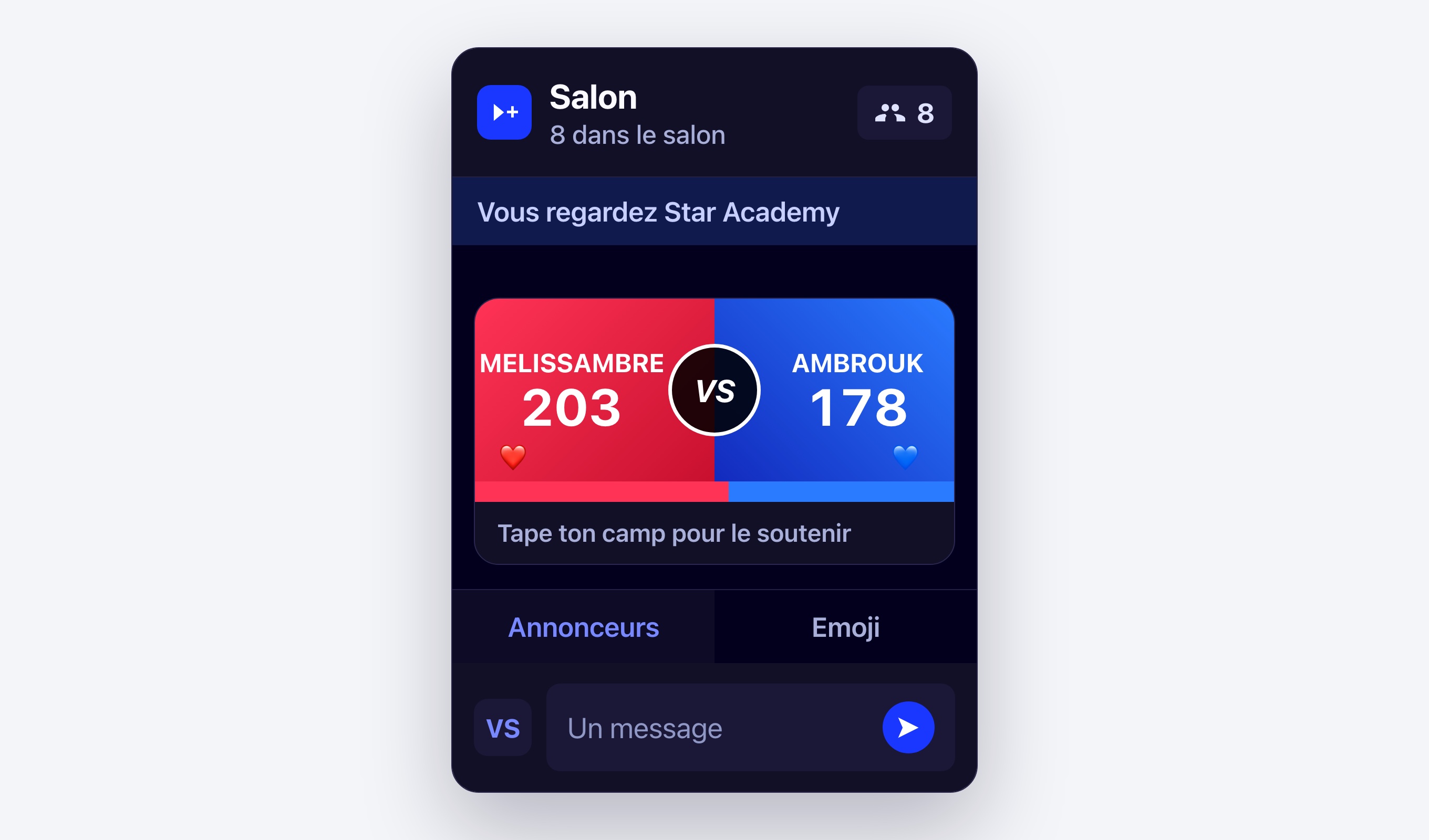 Une battle entre deux camps dans le salon